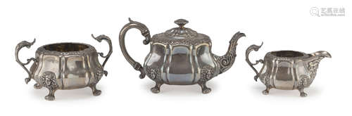 TEA SERVICE IN SILVER, PUNCH EDINBURGH 1822