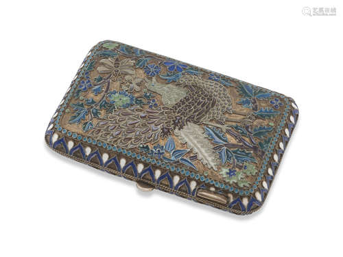 SPLENDID CIGARETTE BOX IN SILVER AND ENAMELS, PUNCH RUSSIA, PROBABLY MOSCOW 1880 CA. body