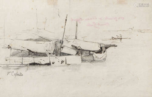 NEAPOLITAN PAINTER, LATE 19TH CENTURY The fishing Five inks on paper, cm. 20 x 28 and cm. 21 x 20