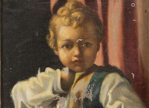 ITALIAN PAINTER, EARLY 20TH CENTURY Girl's portrait Oil on canvas applied on cardboard cm. 20 x 26