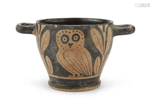 APULIAN RED-FIGURED SKYPHOS, 4TH CENTURY B.C.