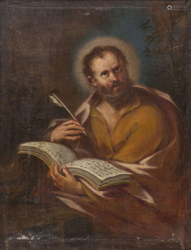 LOMBARD PAINTER, 18TH CENTURY St. Mark Evangelist Oil on canvas, cm. 81 x 62 Framed Conditions of