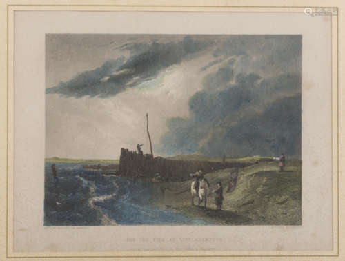 ENGLISH ENGRAVER, LATE 19TH CENTURY The Old Pier at Littlehampton Color print, cm. 23 x 30 Framed