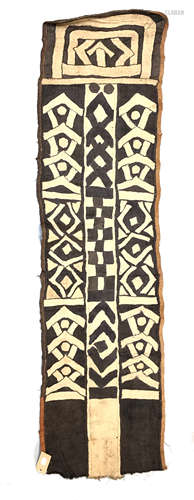 A Tapa bark cloth, with geometric motifs, 149 x 50cm.