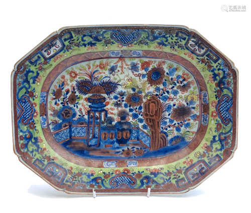 A Chinese porcelain meat plate, 18th century,