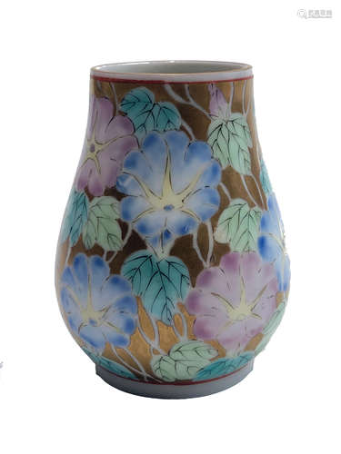 A Japanese porcelain millefleur vase, circa 1900-1920, with a gilt ground, signed in blue to base,