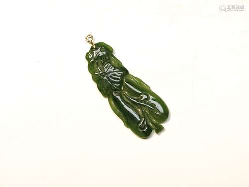 A Chinese carved fruit pendant, height 6.5cm including gold suspension ring.