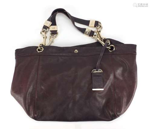 Jimmy Choo burgundy leather shoulder bag : For Further Condition Reports and Live Bidding Please