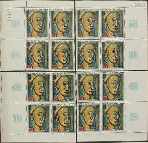 Collection of French stamps arranged in five albums, some mint unused : For Further Condition