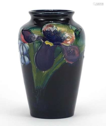 Moorcroft pottery vase, hand painted in the Orchid with Spring Flower's pattern, painted and