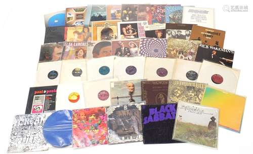 Rock and pop vinyl LP's including Quen, Ian Carr, Third Ear Band and Black Sabbath : For Further