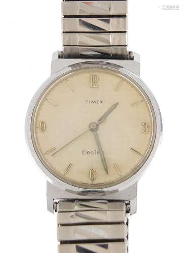 Vintage gentleman's Timex electric wristwatch, 3.5cm in diameter : For Further Condition Reports