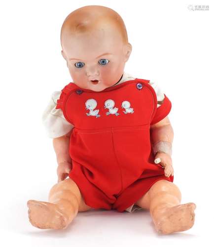 Armand Marseille bisque headed doll with jointed limbs, numbered 518/9, 56cm in length : For Further