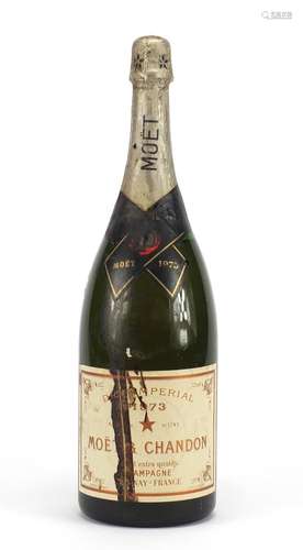 Magnum bottle of Moët & Chandon 1973 Dry Imperial champagne : For Further Condition Reports and Live