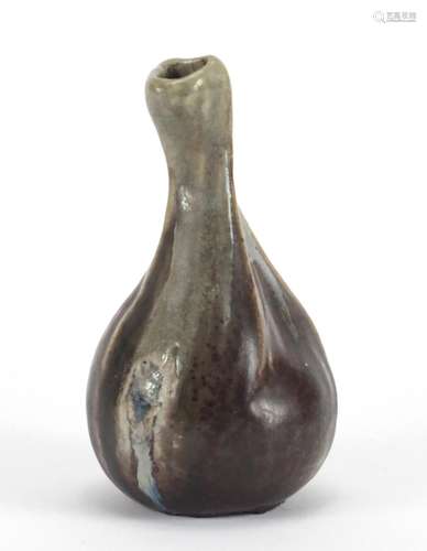 French art pottery vase by Lachenal, inscribed to the base, 16cm high : For Further Condition