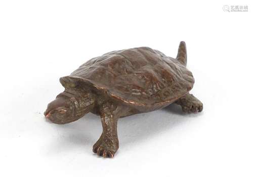 Japanese bronze turtle, 6cm in length : For Further Condition Reports Please Visit Our Website