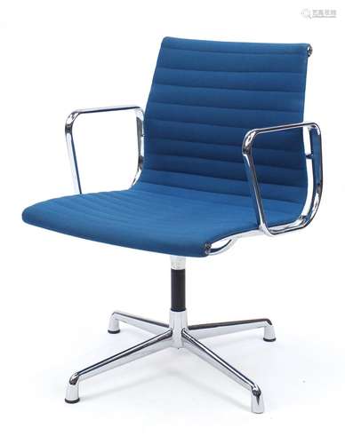 Charles and Ray Eames EA117 design desk chair with turquoise upholstery, 82cm high : For Further