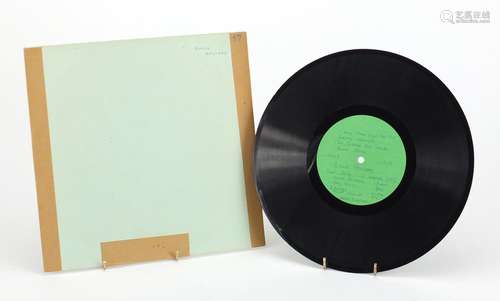 Billie Holiday acetate record with letter of provenance, the record inscribed part one, I Only