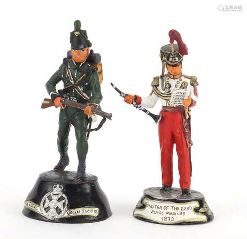 Two hand painted pewter Military figures by Charles Stadden, The Royal Green Jackets and Master of