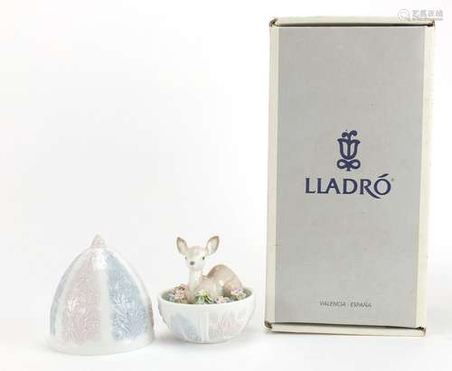 Lladro Fawn Surprise with box, numbered 6618, 13cm high : For Further Condition Reports and Live