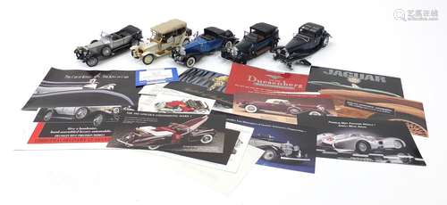 Five Franklin Mint die cast vehicles including 1933 Dusenberg and 1929 Rolls Royce : For Further