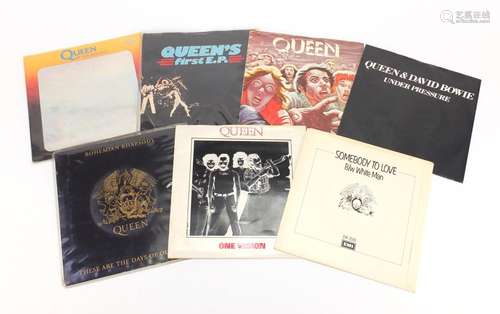 Seven Queen 45RPM's including The Miracle with hologram sleeve : For Further Condition Reports and