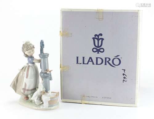 Lladro figure group Summer on the Farm with box, numbered 5285, 24cm high : For Further Condition