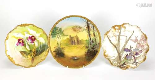 Royal Doulton cabinet plate by C Horth and two Doulton Burslem examples, the Royal Doulton plate