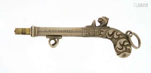 Novelty S Mordan & Co propelling pencil in the form of a pistol, 5.5cm in length (when Open) : For