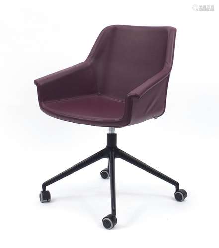 Contemporary Dama leather office chair by Diemme, 88cm high : For Further Condition Reports and Live