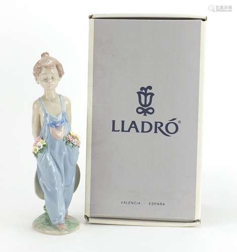 Lladro figure Pocket Full of Wishes with box, numbered 7650, 26cm high : For Further Condition