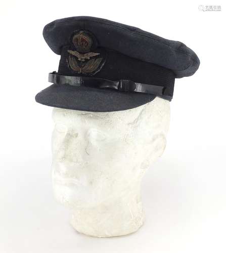 British Military World War II RAF officers peaked cap by Moss Gros : For Further Condition Reports