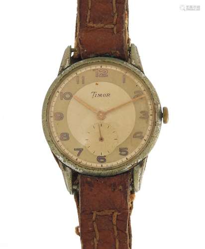 Vintage gentleman's Timor wristwatch with subsidiary dial, 3.5cm in diameter : For Further Condition