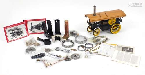 Fareham Engineering Co one inch scale traction engine, with accessories and parts, 52cm in