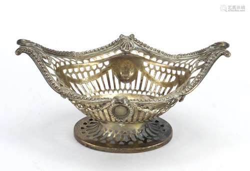 Victorian silver pedestal bon bon dish, moulded with swags, by Goldsmiths & Silversmiths Company,