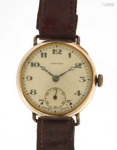 Vintage gentleman's Oxford wristwatch with rolled gold case, 3.1cm in diameter : For Further