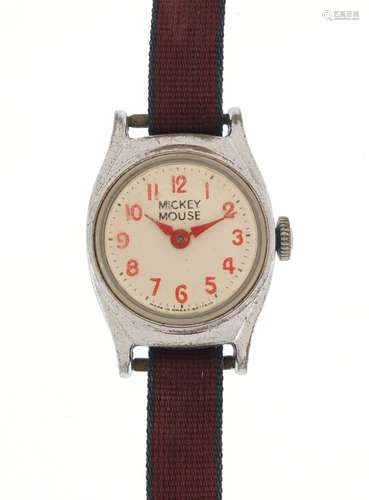 Vintage Timex Mickey Mouse wristwatch, 2.3cm in diameter : For Further Condition Reports and Live