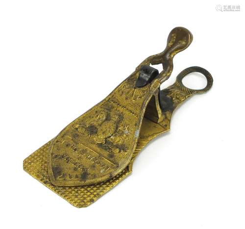 Early Victorian Merry Phipson & Parkers letter clip with coat of arms, 15.5cm in length : For