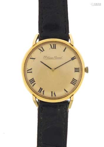 Gentleman's 18ct gold Lucien Piccard wristwatch, the case numbered 15470, 3.3cm in diameter : For