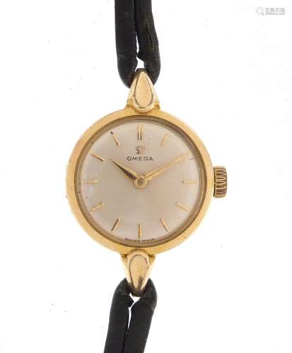 Ladies gold plated Omega wristwatch, the movement numbered 11139789, 2cm in diameter : For Further