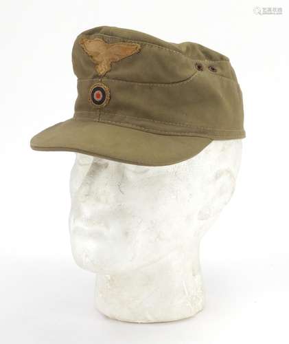 German Military Interest Luftwaffe Afrika Korps cap with badges : For Further Condition Reports