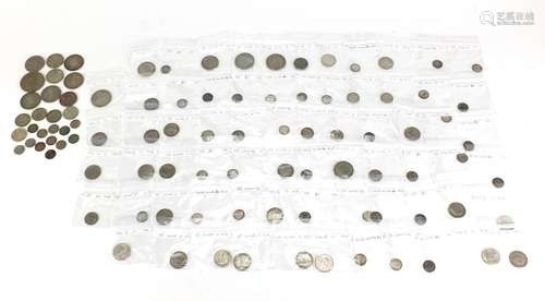 British predominantly pre 1947 coinage including half crowns, 1937 crown and three penny bits,