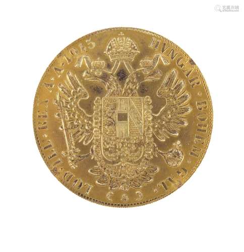 Austro Hungarian 1915 gold four ducat, approximate weight 14.2g : For Further Condition Reports