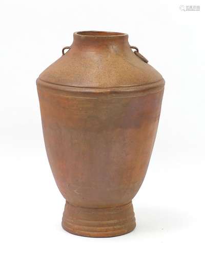 Large Roman style terracotta floor standing vase, 67cm high : For Further Condition Reports and Live