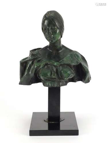 Francesco Messina, Patinated bronze bust Laura, limited edition 38/149, with certificate of