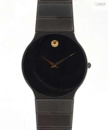 Gentleman's Movado Quartz wristwatch, the case numbered 84-40-880 866081, 3.2cm in diameter : For