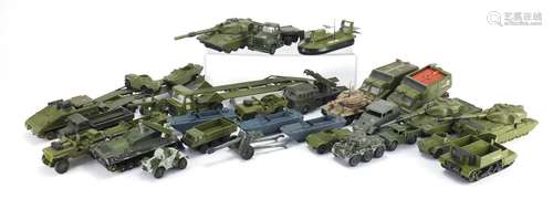 Dinky and Corgi die cast army vehicles including SRn6 hovercraft, tanks and trucks : For Further