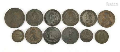 Late 18th century and later tokens including Drapers, East India Company and Gloucestershire : For