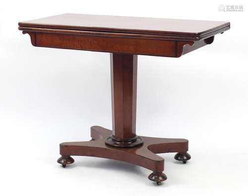 Victorian mahogany fold over tea table, 76cm H x 97cm W x 48cm D (folded) : For Further Condition