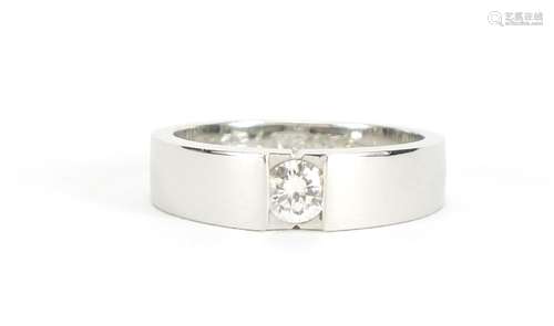 18ct white gold diamond solitaire ring, size K, approximate weight 4.3g : For Further Condition